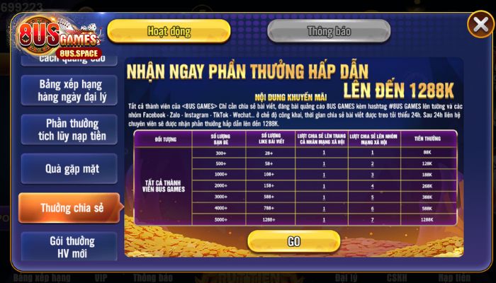 Chia sẻ nhận quà liền tay