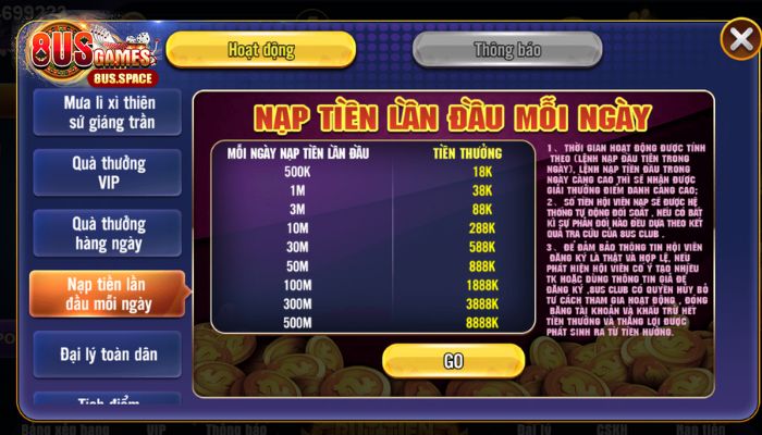 Khuyến mãi 8US cho lần nạp đầu